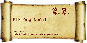 Miklósy Noémi névjegykártya